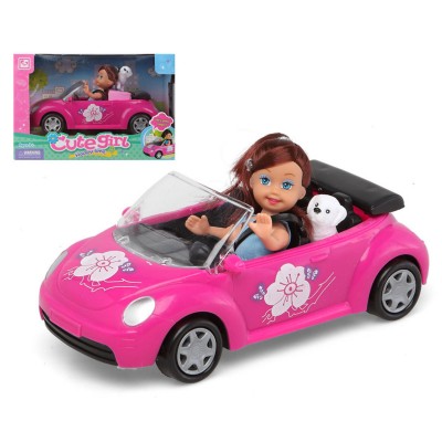 Muñeca con coche y mascota...