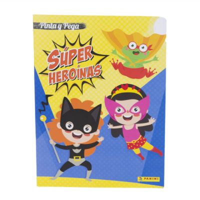 Super Heroínas Pinta y Pega...