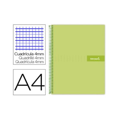 Cuaderno Espiral Verde 80...