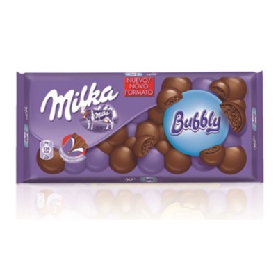 Chocolate Milka bubbly milk.