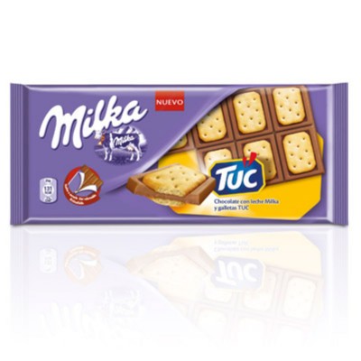 Chocolate Milka tuc sandwich.